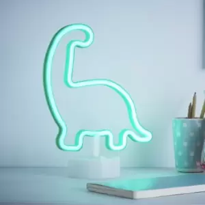 Image of Glow Luca Neon Dinosaur Green LED Table Lamp
