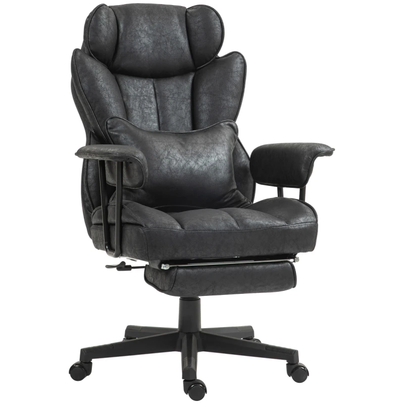 Image of HOMCOM HOMCOM Office Chair, Ergonomic Desk Chair with Foot Rest, Black One Size Unisex 5063603042698
