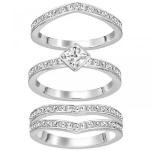 Image of Ladies Swarovski Stainless Steel ALPHA RING SIZE P/Q