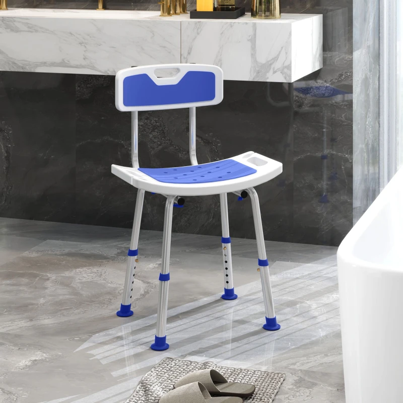 Image of HOMCOM Homcom - Shower Stool for Elderly Disabled Adjustable Shower Stool Blue 5056725583507