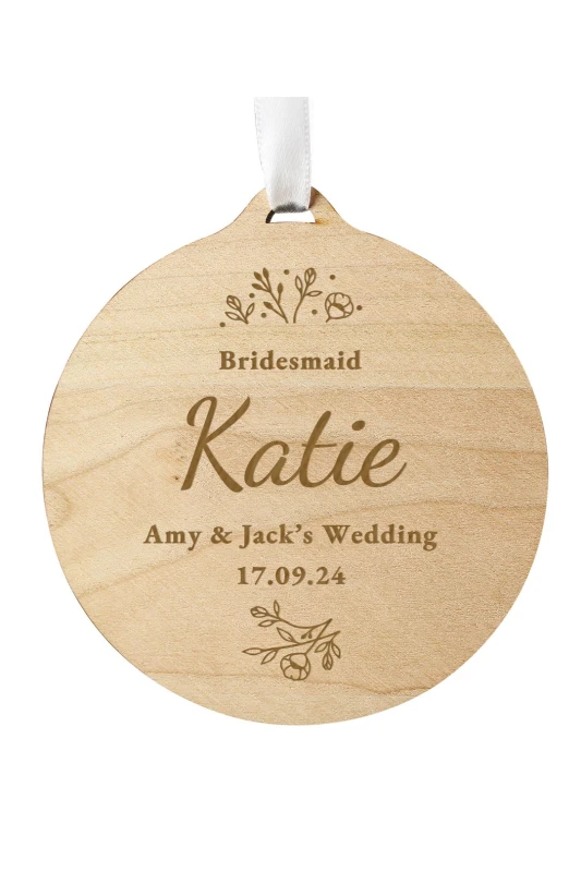 Image of Personalised Memento Company Personalised Message Wedding Party Wooden Tag