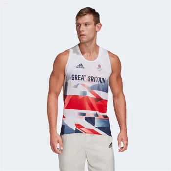 Image of adidas Team GB Mens Running Singlet - White/red