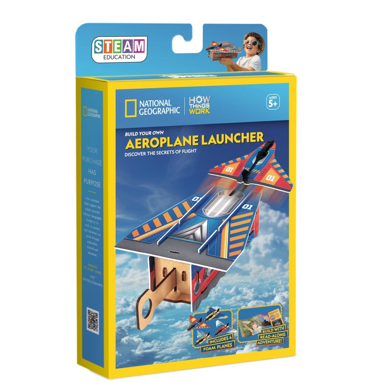 Image of University Games UG-Nat Geo Aeroplane Launcher Puzzle Airplane Launch unisex One Size