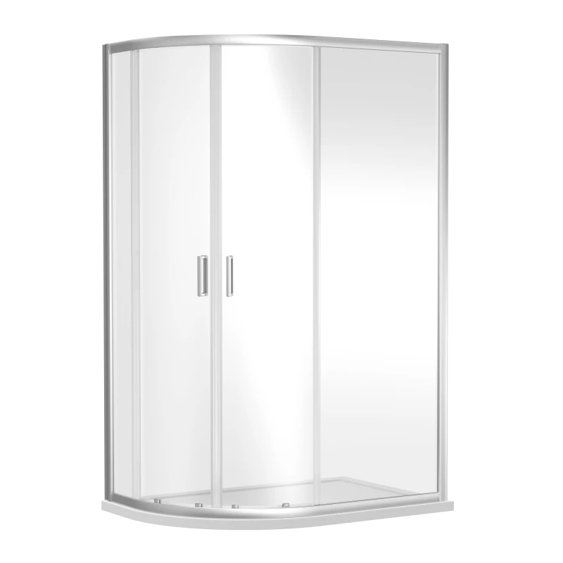 Image of Balterley Offset Quadrant 6mm Safety Glass Shower Enclosure Chrome 1200x 800mm Silver