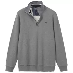 Image of Crew Clothing Mens Classic Half Zip Sweat Grey Marl Small