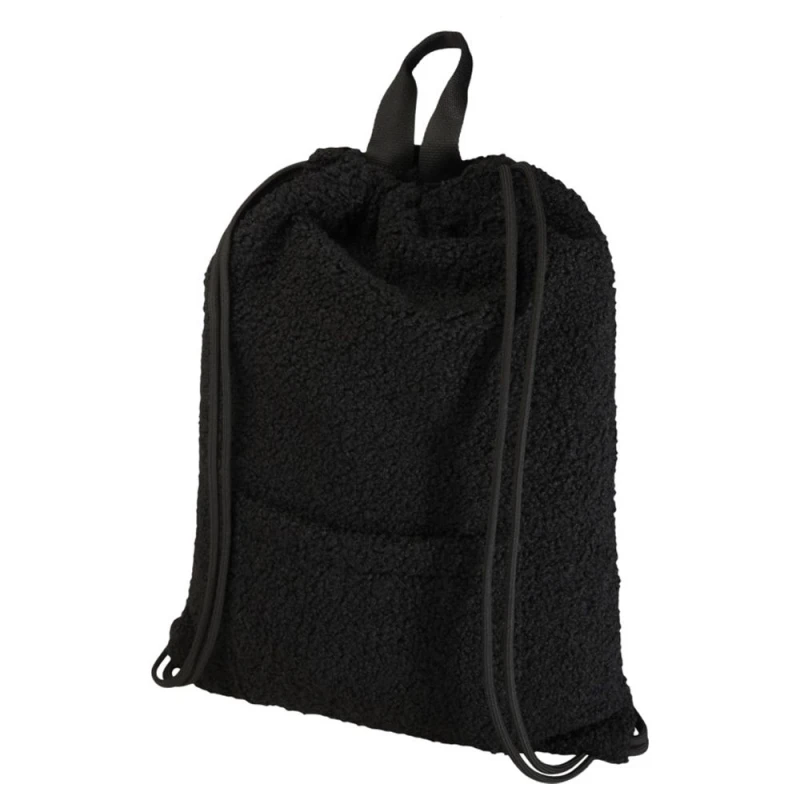 Image of Floso Mens Bear Sherpa 9L Drawstring Bag in Black Male