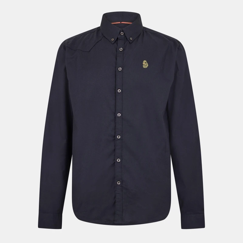 Image of Luke Mens Long-Sleeve Oxford Shirt Jet Black male Medium