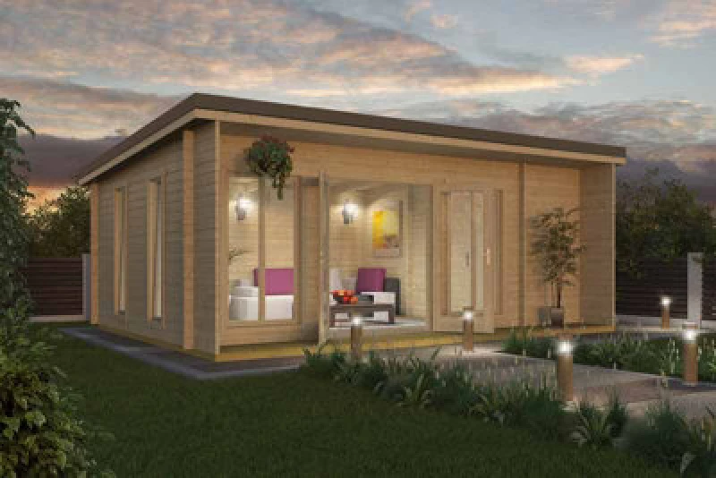 Image of Lasita Maja Japan-Log Cabin, Wooden Garden Room, Timber Summerhouse, Home Office - L648 X W470 X H250.8 Cm