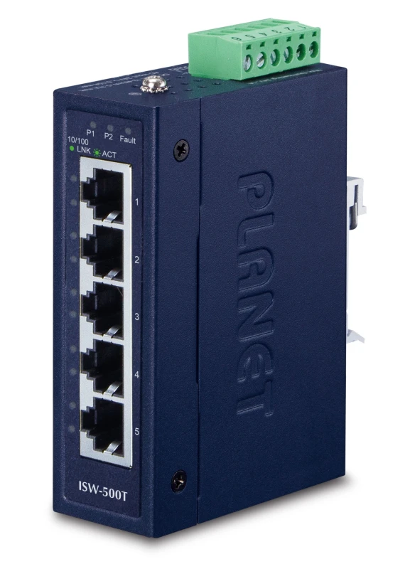 Image of PLANET ISW-500T network switch Unmanaged Fast Ethernet (10/100) Blue
