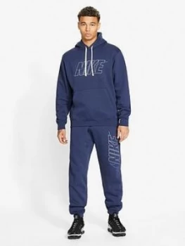 Image of Nike Sportswear Hooded Fleece Tracksuit - Navy