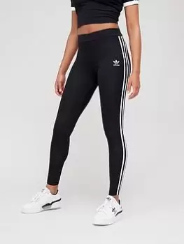 Image of adidas Originals 3 Stripes Leggings - Black/White, Size 6, Women