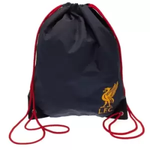 Image of Liverpool FC Gym Drawstring Bag (One Size) (Navy/Red)