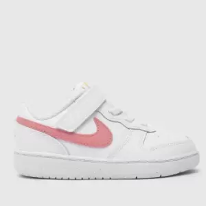 Image of Nike White Court Borough Low 2 Girls Toddler Trainers