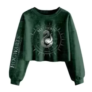Image of Harry Potter - Slytherin Constellation (SuperHeroes Inc. Acid Wash Cropped Sweatshirt) Ex Large
