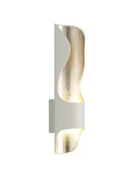 Image of Wall Lamp, 1 x 8W LED, 3000K, 640lm, White, Silver Leaf