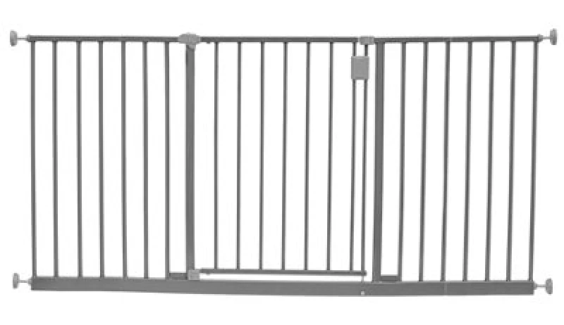 Image of Safetots Extra Wide Hallway Gate, 147Cm - 152Cm, Matt Grey, Pressure Fit Baby Gate For Hallways And Wide Spaces