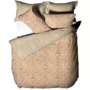 Image of Furn Tanza Global Geometric Duvet Cover Set (King) (Terracotta) - Terracotta