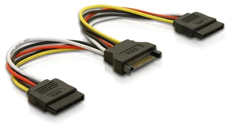 Image of DeLOCK Cable Power SATA 15pin > 2x SATA HDD - straight 0.15 m