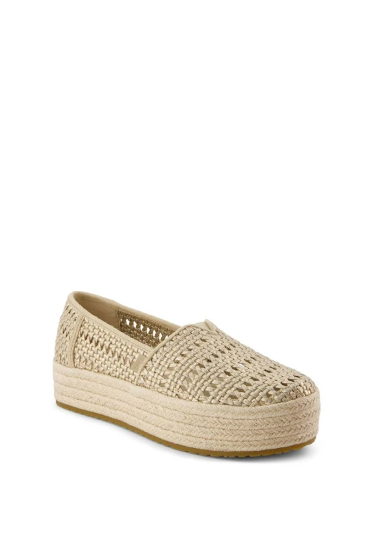 Image of TOMS Womens Valencia Espadrille in Gold Size: 4 Gold Female 4