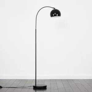 Image of Curva Floor Lamp in Black with Black Shade