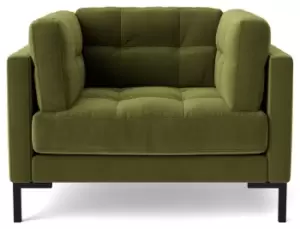Image of Swoon Landau Velvet Armchair - Fern Green