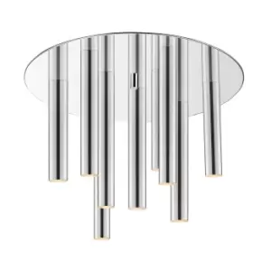 Image of Loya Integrated LED Semi Flush Ceiling Light, Chrome, 9 Light, 4050LM 3000K