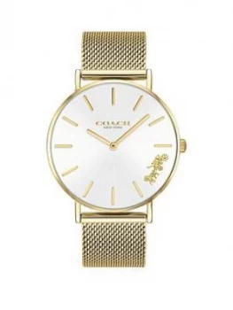 Image of Coach Coach Perry Gold Stainless Steel Mesh Strap Ladies Watch