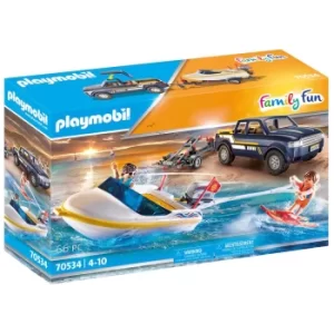 Image of Playmobil Pick Up with Speedboat (70534)