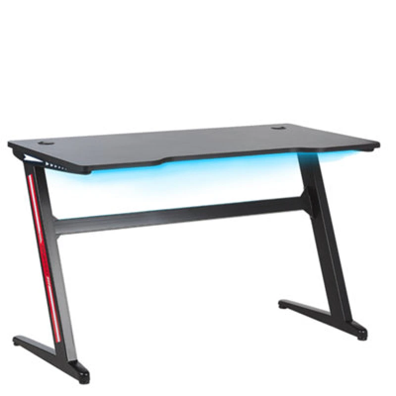 Image of Beliani Gaming Desk Darfur Black 120 Cm 60 Cm RGB Led