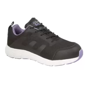 Image of Grafters Womens/Ladies Toe Capped Safety Trainers (7 UK) (Black/Lilac)
