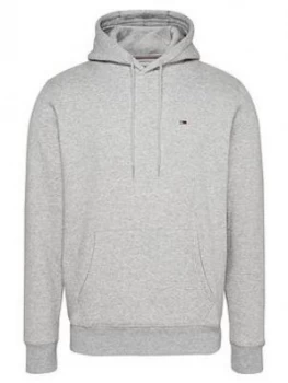 Image of Tommy Jeans TJM Regular Fleece Overhead Hoodie - Grey Heather Size M Men