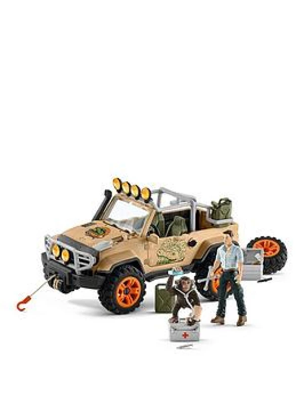 Image of Schleich 4X4 Vehicle With Chimp One Colour W4QXL Unisex