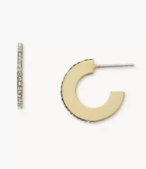 Image of Fossil Women Gold-Tone Brass Hoop Earrings