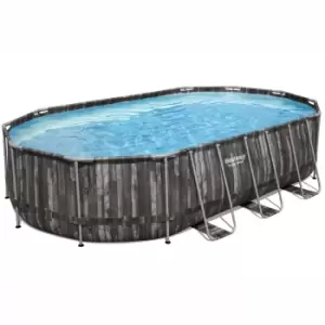 Image of Bestway Power Steel Wood Effect Polyvinyl Chloride (Pvc) & Steel Pool (W) 3.66M X (L) 6.1M