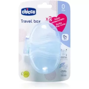 Image of Chicco Double Soother Holder dummy box Blue 1 pc