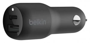 Image of Belkin 30W USB-C Power Delivery Dual Car Charger