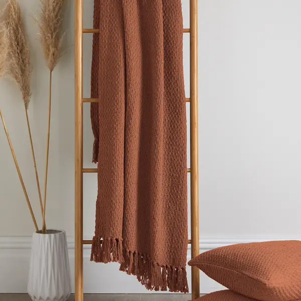 Image of Drift Home Hayden Bedspread 200cm x 200cm Terracotta