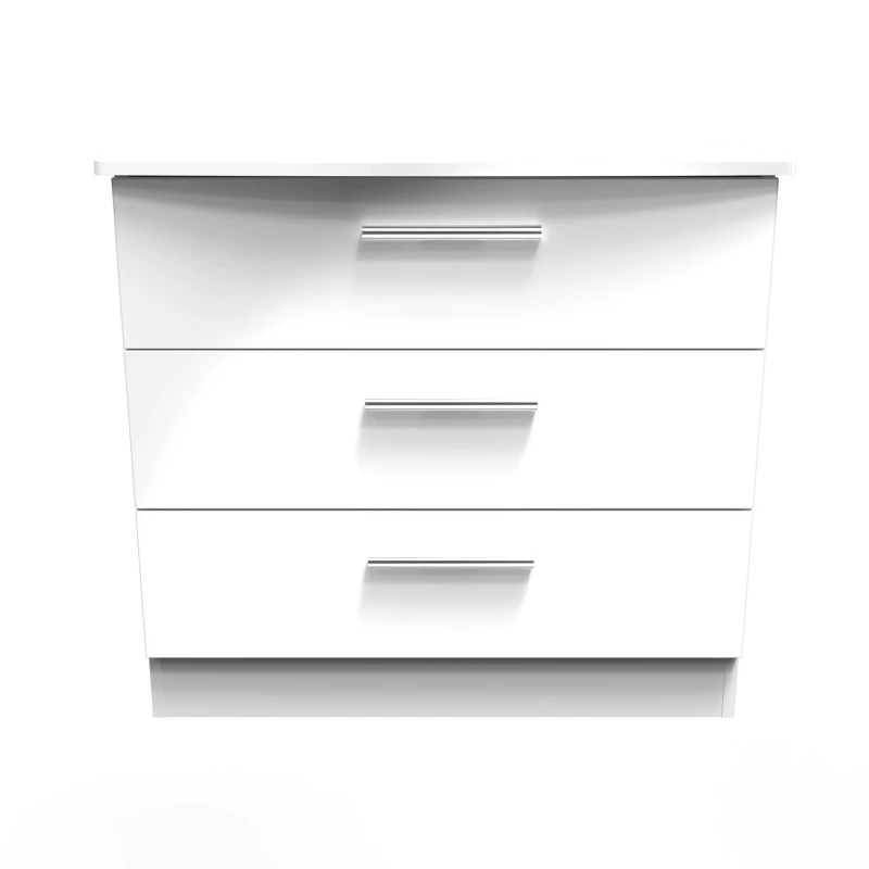 Image of Harrow 3 Drawer Chest In White Gloss (Ready Assembled)