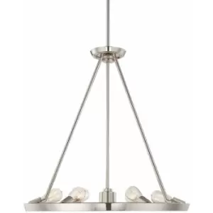 Image of 6 Bulb Chandelier Hanging Pendant LIght Imperial Silver LED GU10 60W Bulb