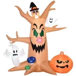 Image of Homcom 8ft Inflatable Halloween Giant Dead Tree Blow-up Outdoor Display With Lights