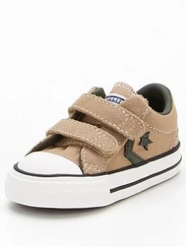 Image of Converse Star Player EV 2V Ox Infant Trainers - Khaki/White, Khaki/White, Size 9