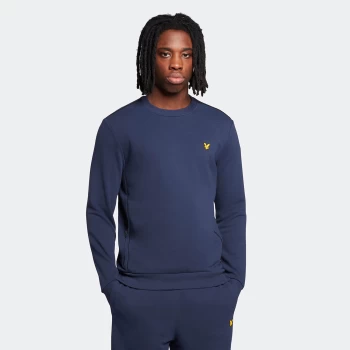 Image of Mens Crew Neck with Contrast Piping - Navy - S