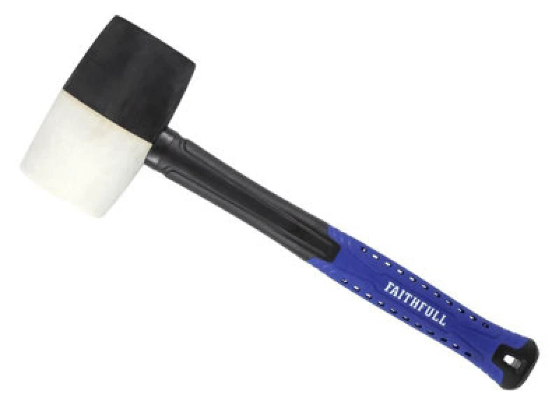 Image of Faithfull Black & White Fibreglass Combination Mallet RMBWF32 Weight: 907g