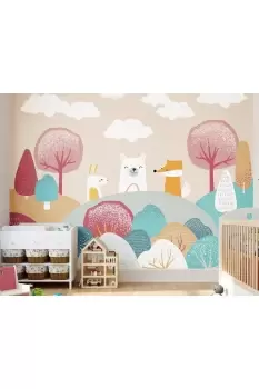 Image of Woodland Friends Wall Mural