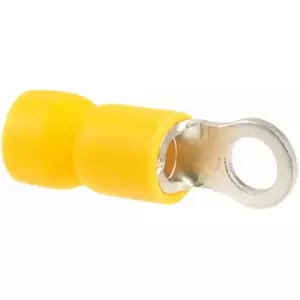 Image of M4 Stud Size Yellow 48A Ring Connector Pack of 100 - Truconnect