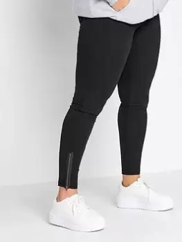 Image of Yours Zip Hem Legging - Black, Size 20, Women