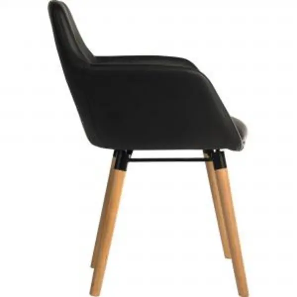 Image of 4 Legged RecepChair PU Black PK2 EXR12536TK