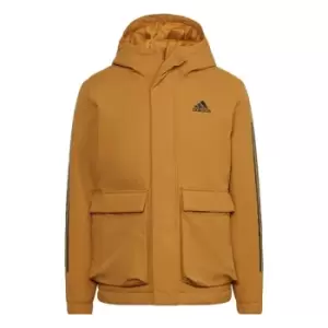 Image of adidas Utilitas 3-Stripes Hooded Jacket (Gender Neutral) - Brown