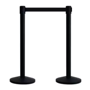 Image of Slingsby Tensator Budget Retractable Belt Barrier System - Black Post - Set of 2