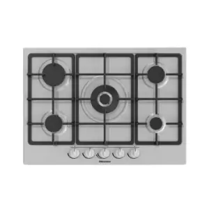 Image of Hisense 71cm 5 Burner Gas Hob - Stainless Steel